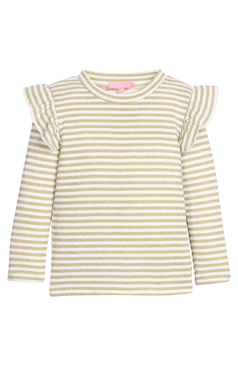 BISBY Kids' Sparkle Sadie Top, Main, color, Gold Stripe