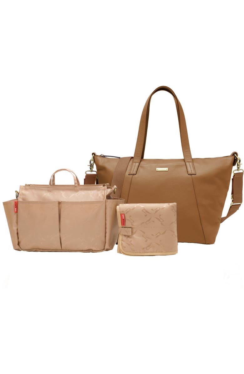 Storksak NOA Leather Diaper Bag, Alternate, color,