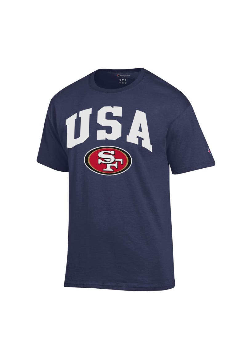 Men's Champion Navy San Francisco 49ers Americana T-Shirt, Alternate, color, Navy