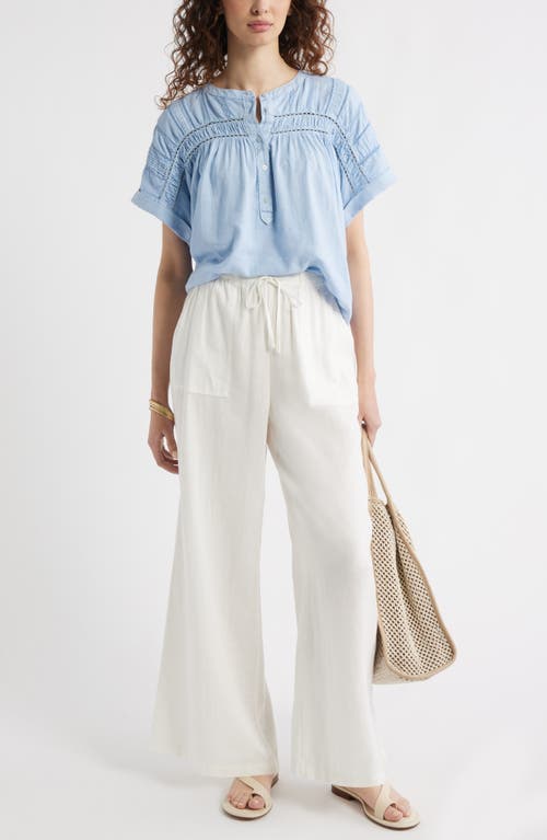Treasure & Bond Linen Blend Pull-on Pants In White