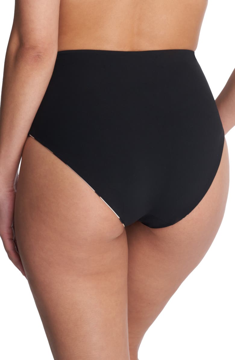 Natori Reversible High Waist Bikini Bottoms, Alternate, color, Luxe Leopard / Black