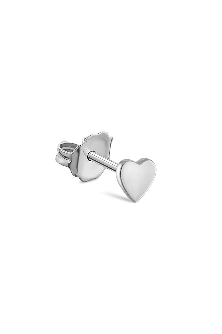Heart Single Stud Earring, Main, color, 14K WHITE GOLD