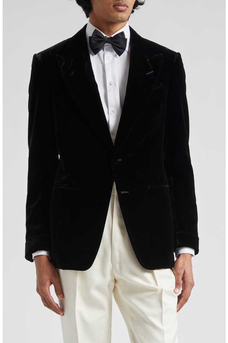 Shelton Fluid Velvet Cocktail Jacket, Main, color, BLACK
