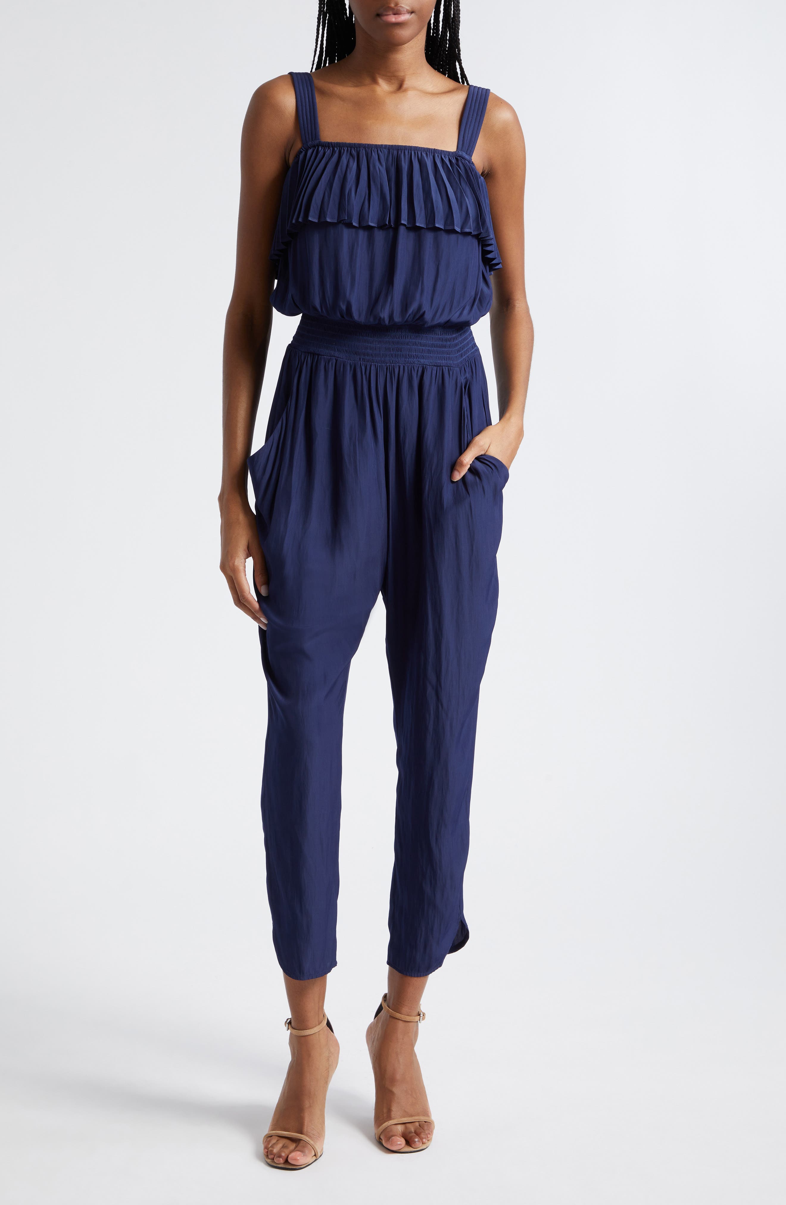 Ramy Brook Shay Ruffle Sleeveless Jumpsuit