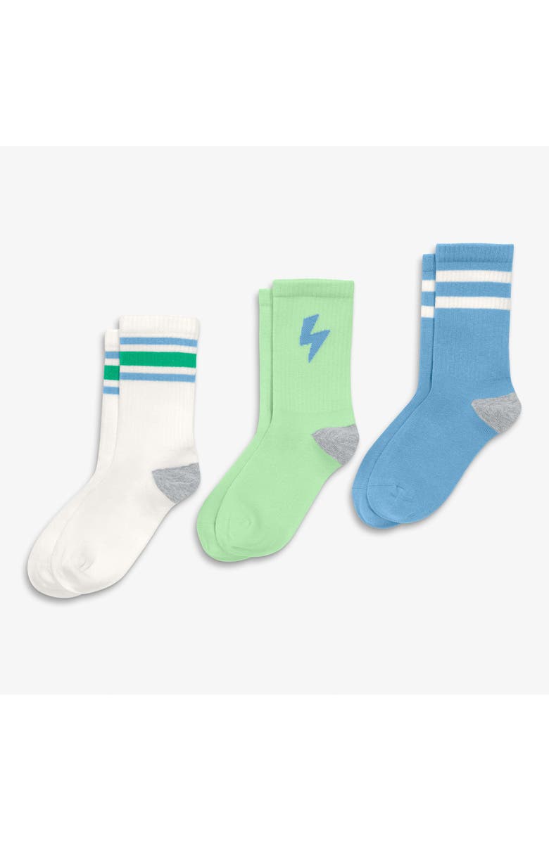 Primary Kids Athletic Sock In Seasonal Prints, Alternate, color, Bolt Mix