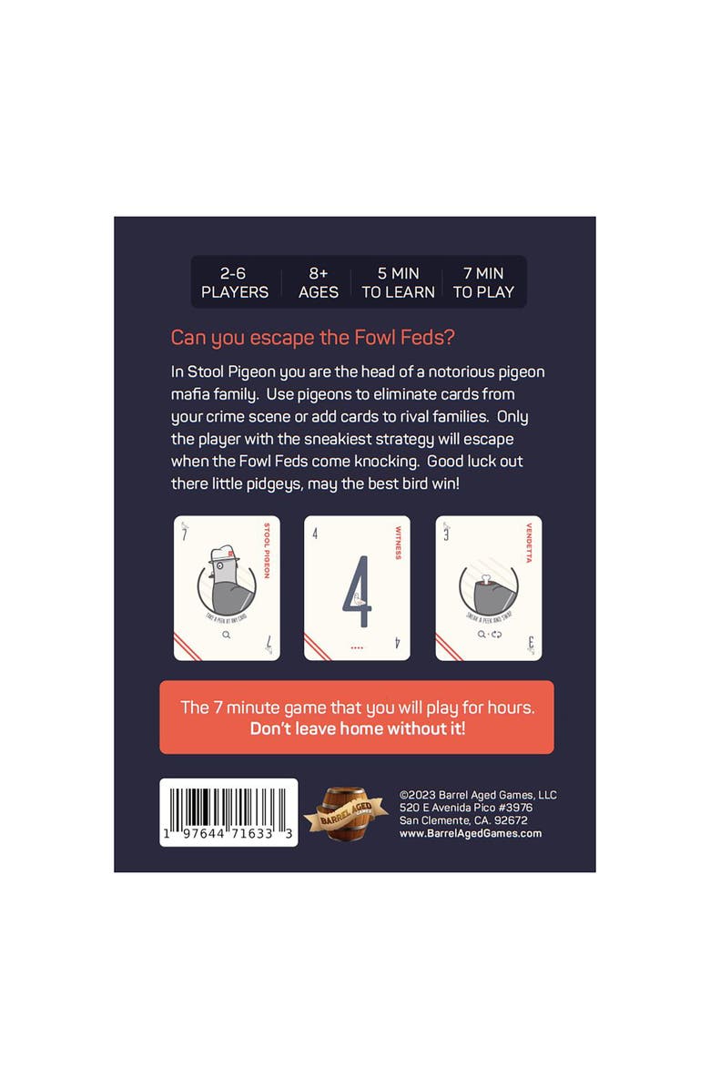 Barrel Aged Games Stool Pigeon, Tactical Card Game, Ages 8+, Up To 6 Players, Alternate, color, Multicolored