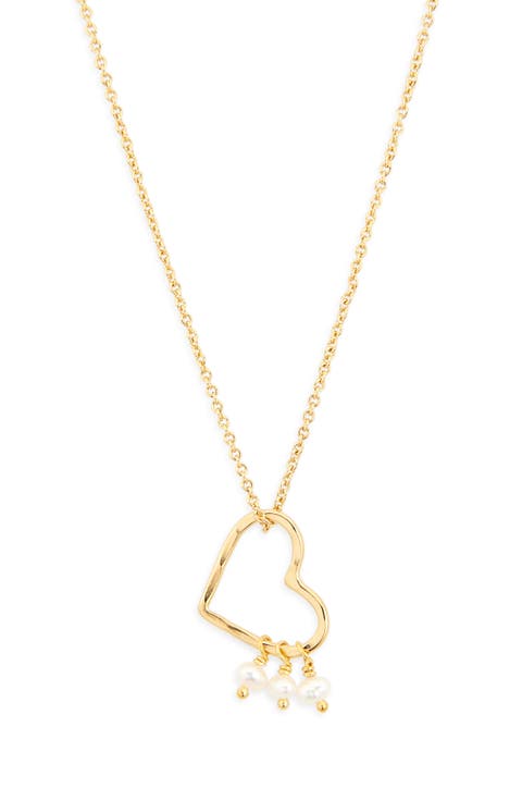 Esther Pearl Charm Heart Pendant Necklace