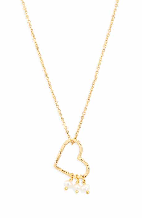 Esther Pearl Charm Heart Pendant Necklace