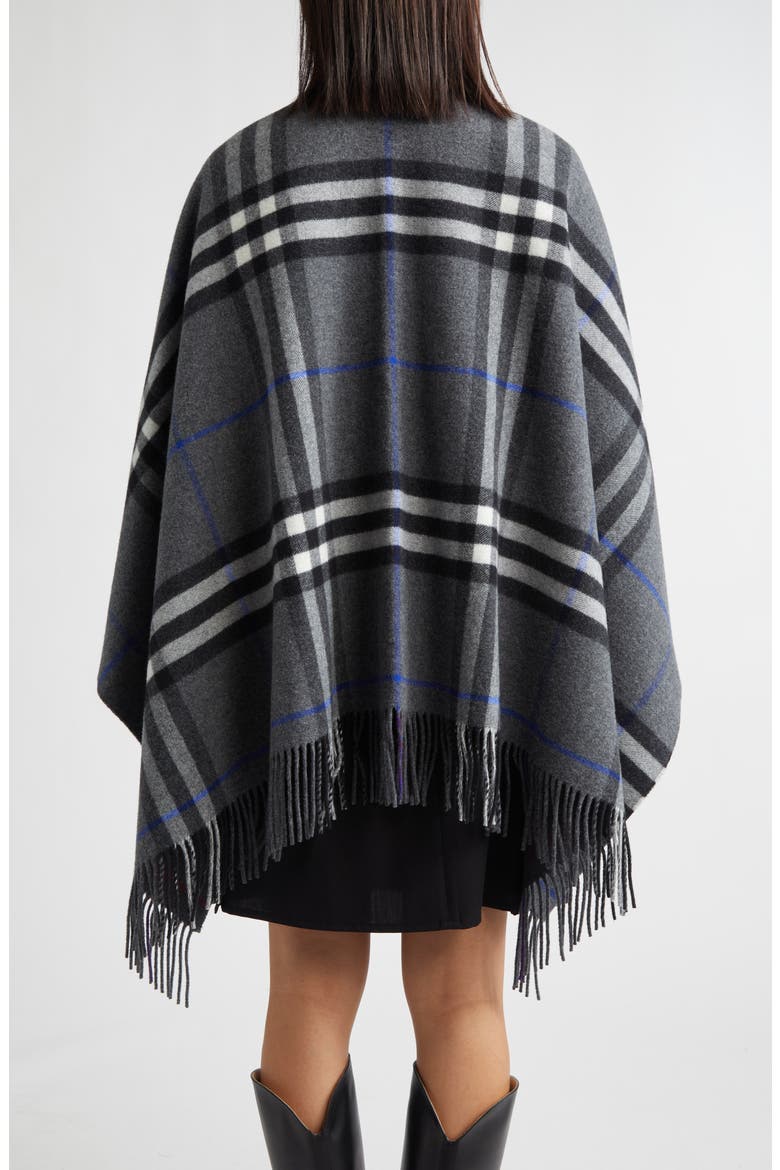 Check Double Face Cashmere & Wool Cape, Alternate, color, MARLBOROUGH GREY/ CHA
