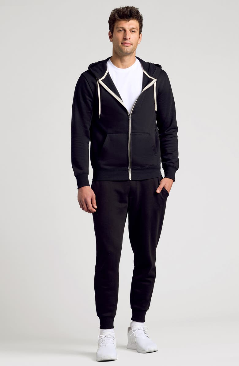True Classic Fleece Zip Hoodie, Alternate, color, Black