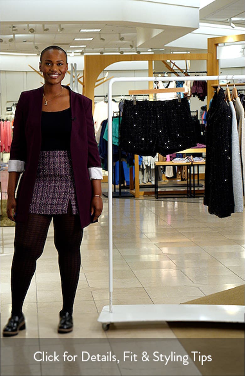 x Sara Walker Andie Sequin Tweed Shorts, sales video thumbnail