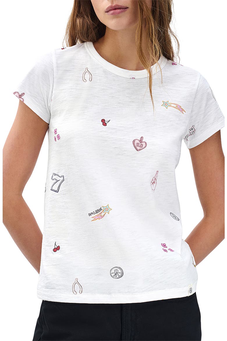 All Over Lucky Charm T-Shirt, Main, color, WHITE MULTI
