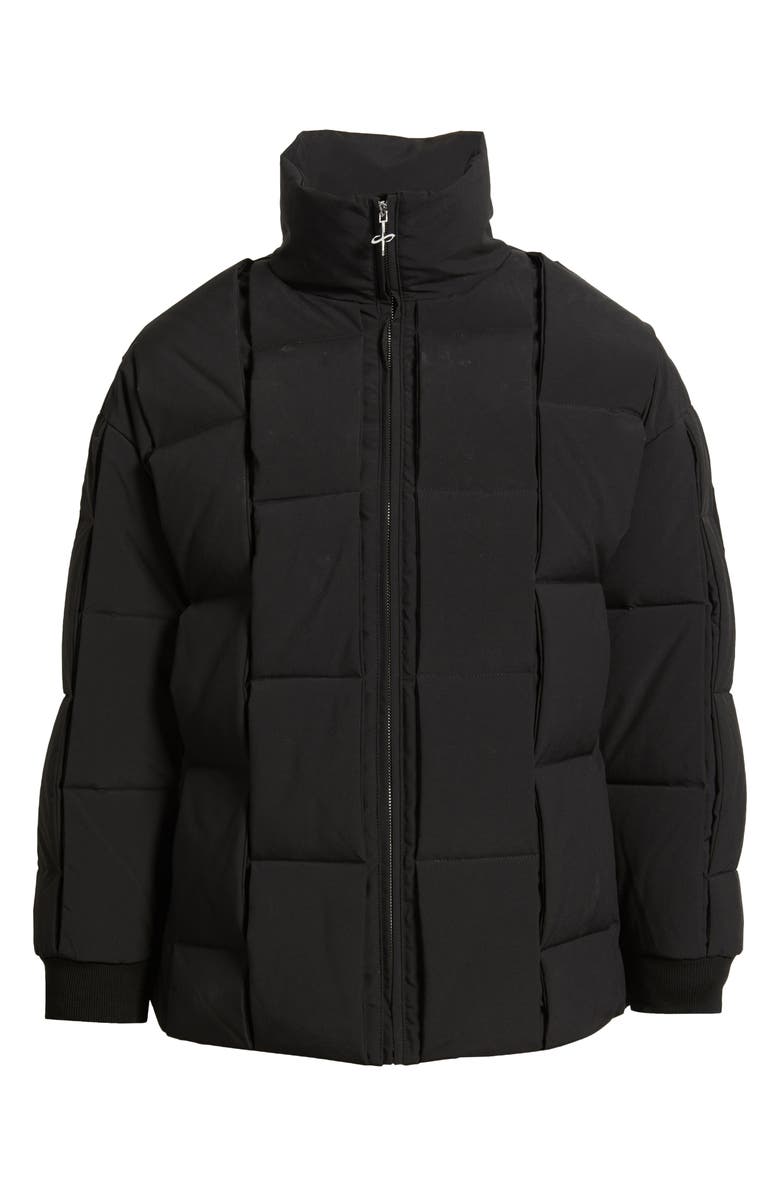 SANTO STUDIO Milazzo Basketweave Quilted Puffer Jacket, Alternate, color, Black