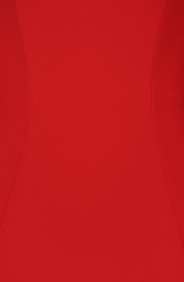 HOUSE OF CB Lotus Long Sleeve Keyhole Cocktail Minidress, Alternate, color, Red Crepe