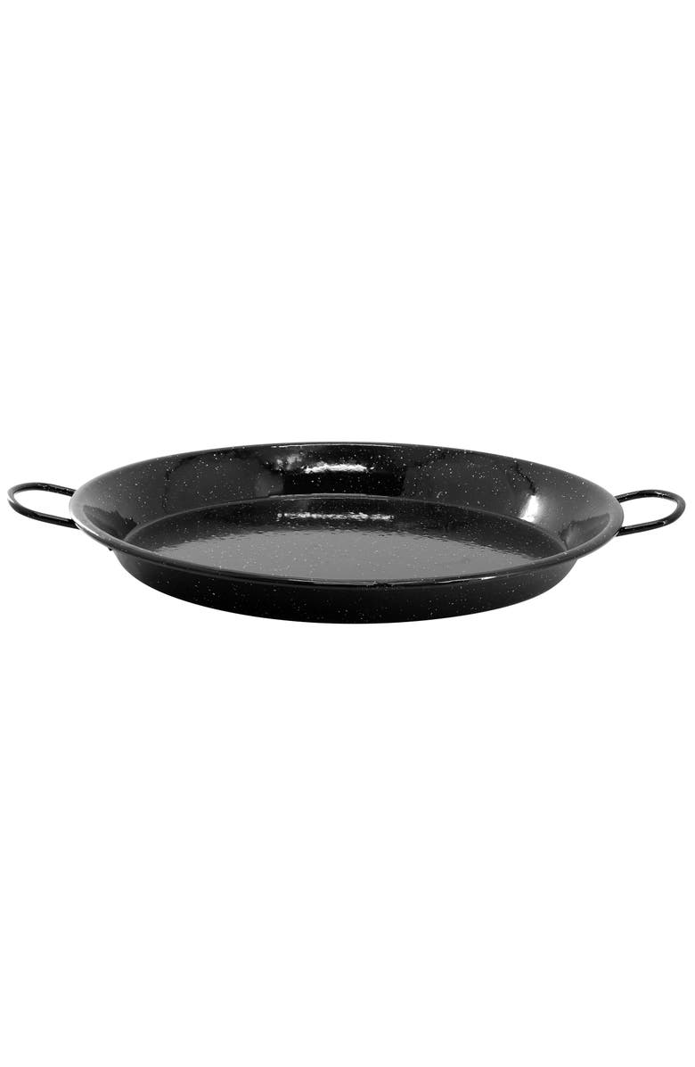 OSTER Castillo 15 Inch Enameled Steel Paella Pan, Main, color, Black