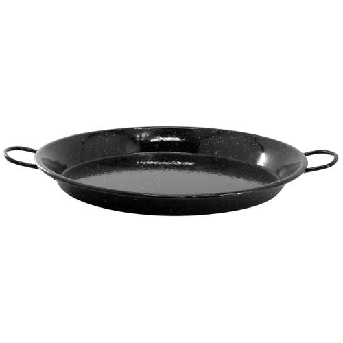 Oster Castillo 11 Inch Enameled Steel Paella Pan In Speckled Black In Black
