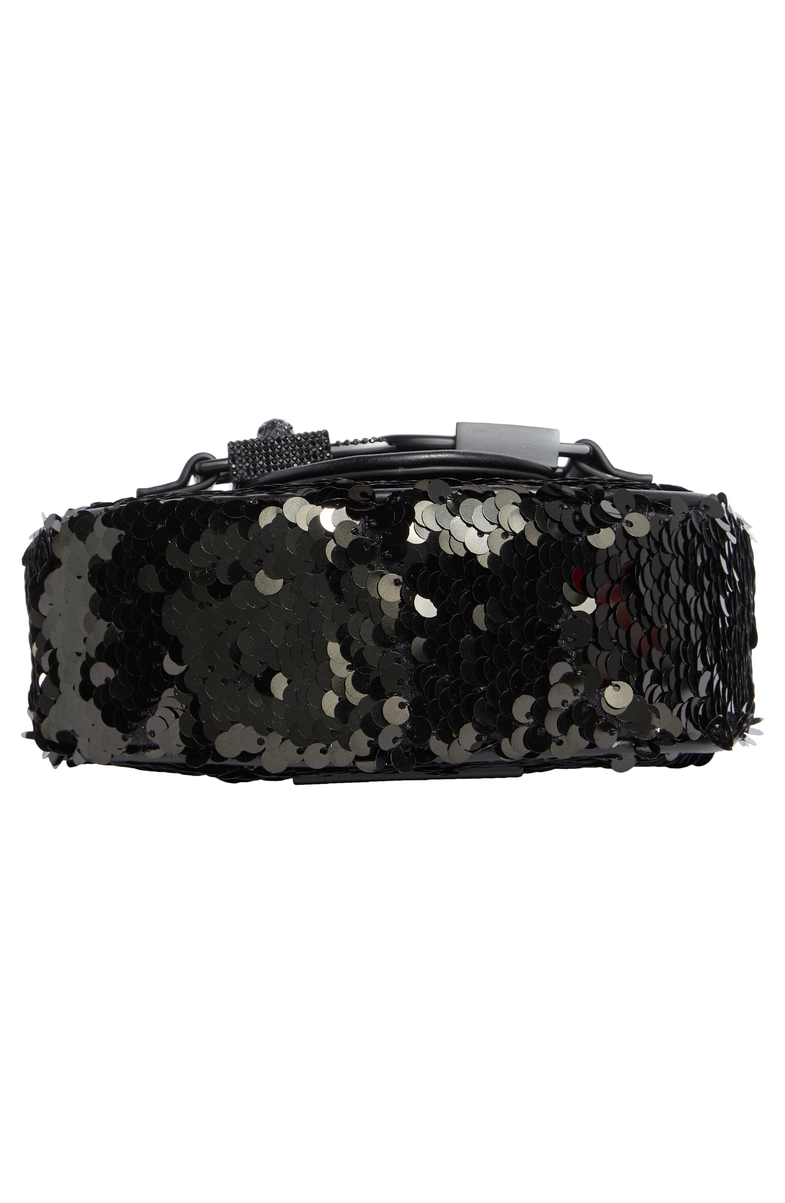 Kurt Geiger London Micro Kingsley Sequin Hobo Bag, Alternate, color, Black