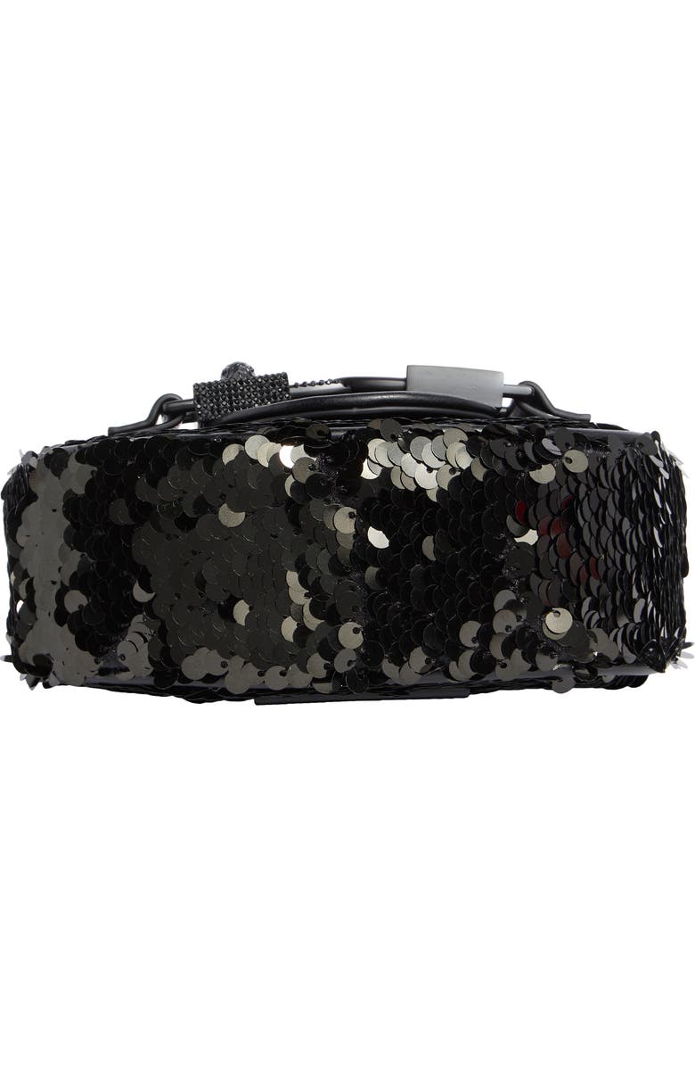 Kurt Geiger London Micro Kingsley Sequin Hobo Bag, Alternate, color, Black