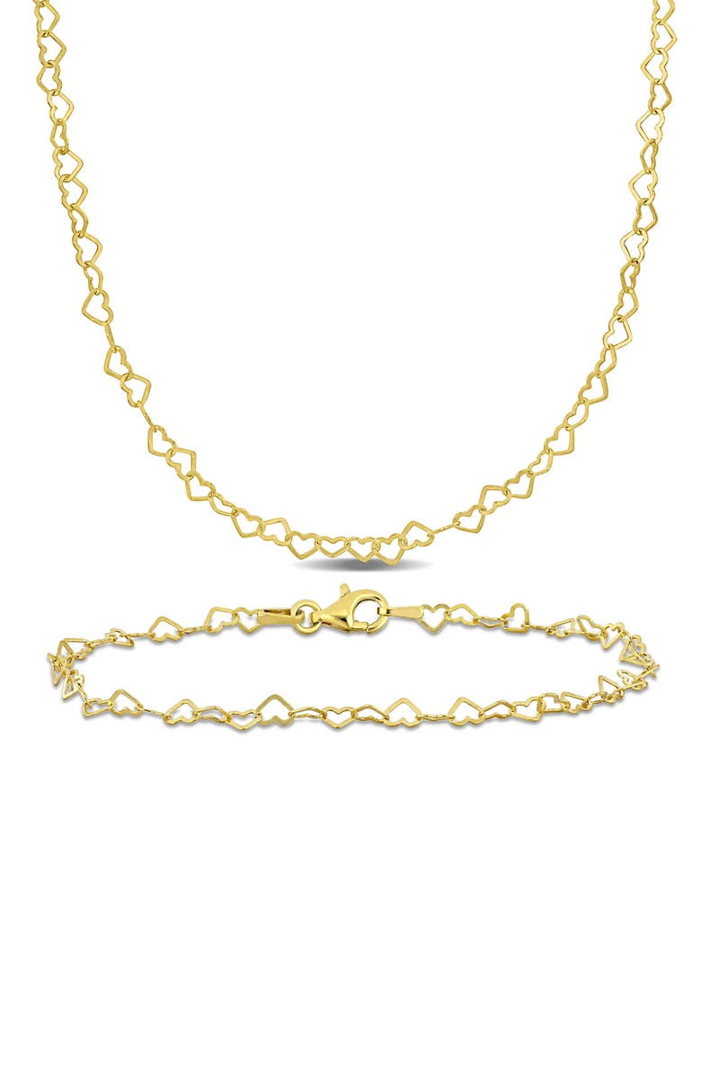 DELMAR 3mm Heart Link Chain Necklace, Main, color,