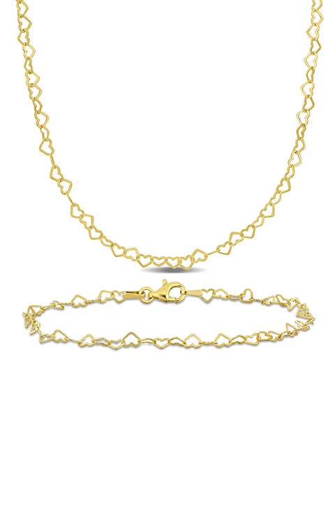 3mm Heart Link Chain Necklace