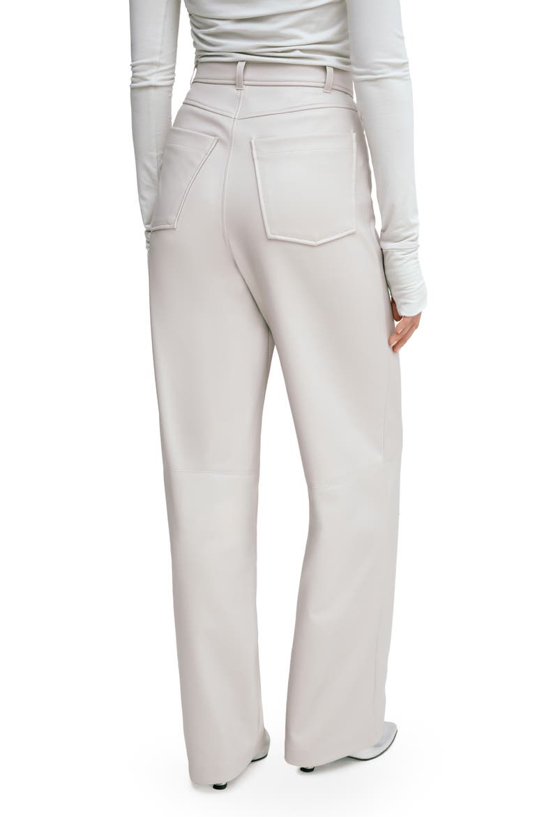 Julien High Waist Faux Leather Wide Leg Pants, Alternate, color, BONE