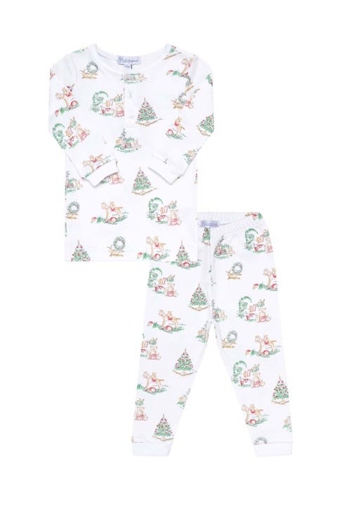 Pima Cotton Christmas Toile Boy's Pajamas - Baby