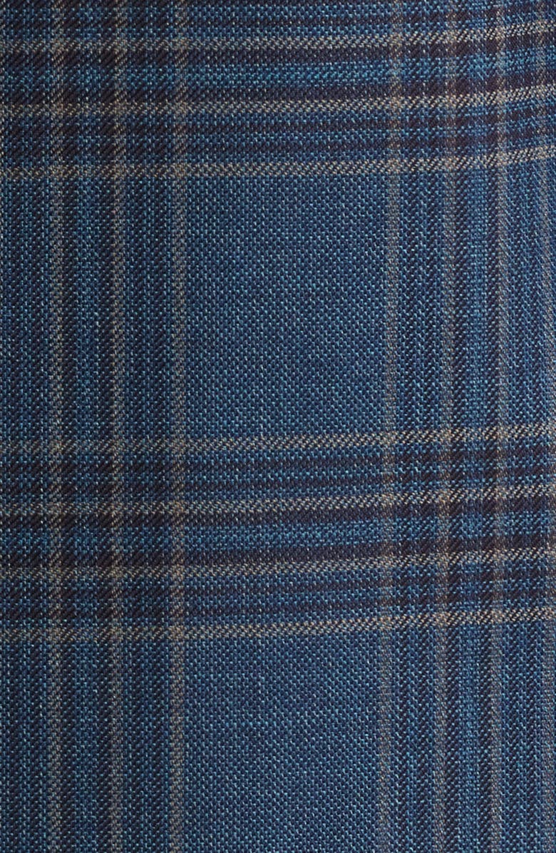 BOSS Hutson Slim Fit Plaid Virgin Wool Sport Coat, Alternate, color, Open Green