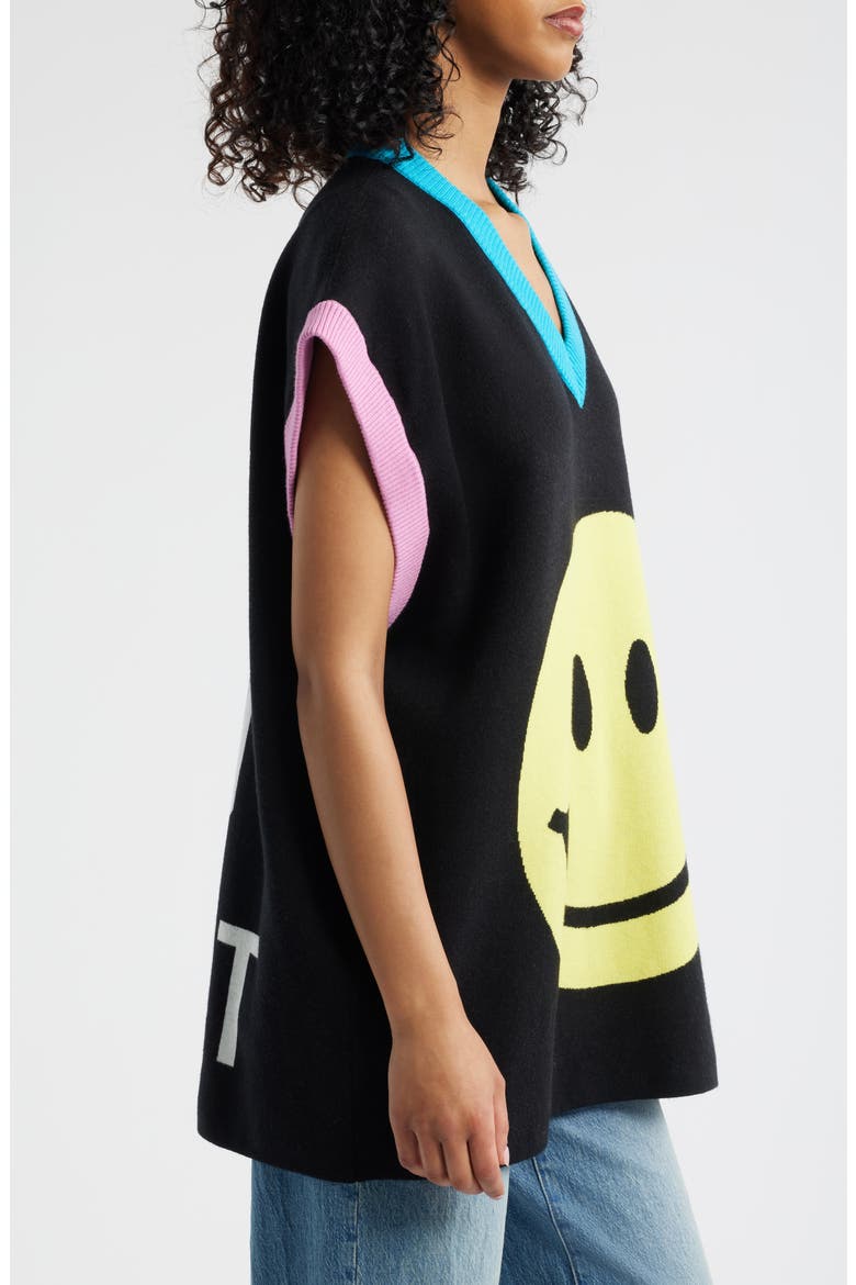 Do What You Want Oversize Sweater Vest, Alternate, color, BLACK