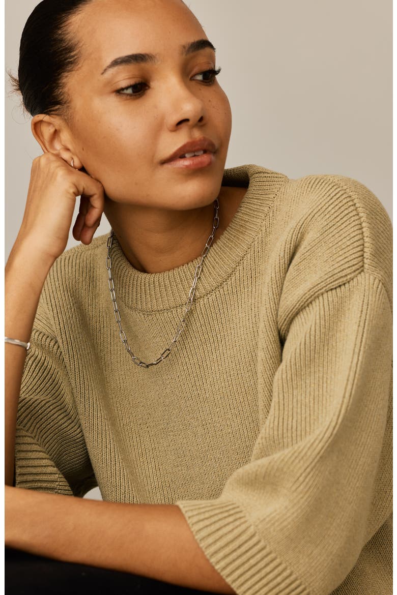 Classic Paperclip Chain Necklace, Alternate, color, SILVER