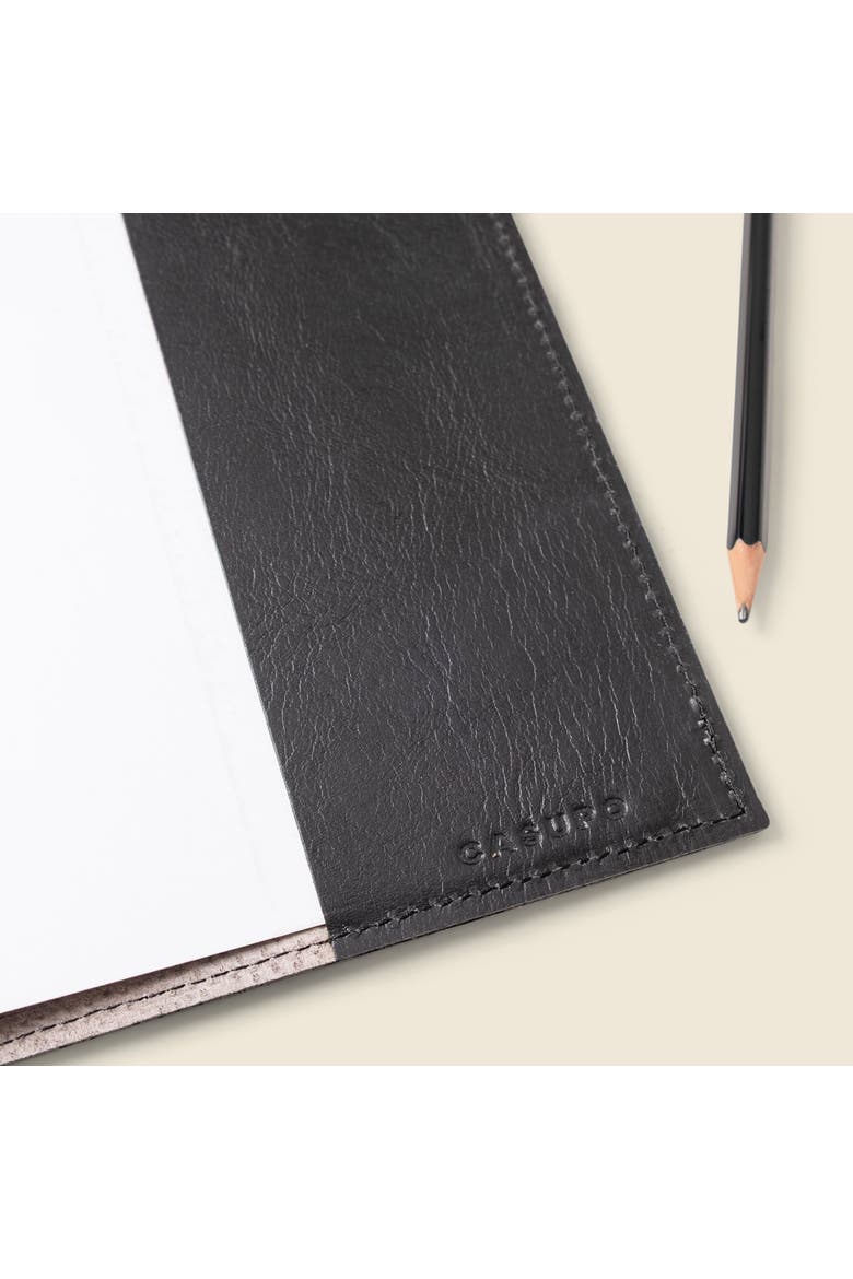 Refillable A5 Leather Journal Cover, Alternate, color, Black