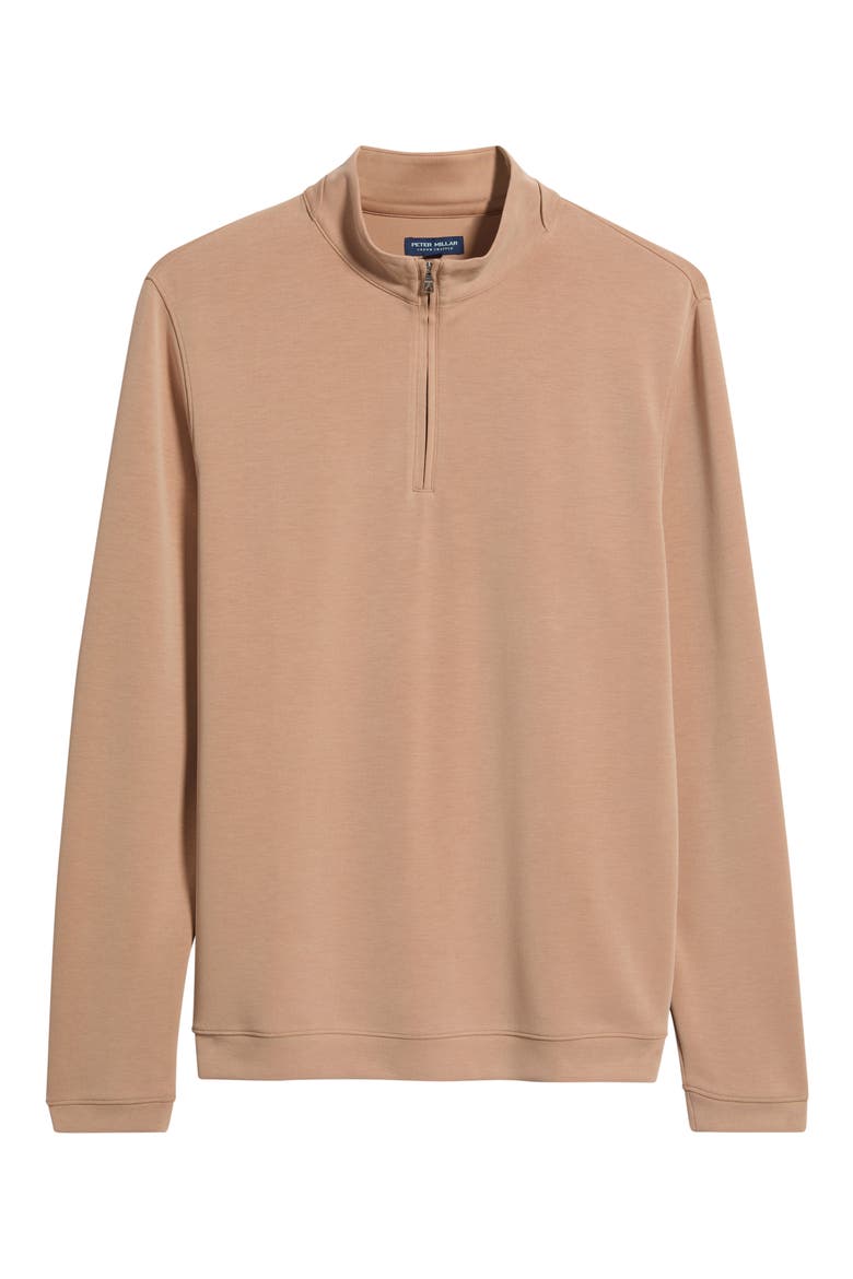 Crown Crafted Soft Suede Performance Quarter Zip Pullover, Alternate, color, LIGHT NUTMEG