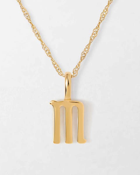 Solid Gold Initial Necklace