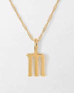 Edge of Ember Solid Gold Initial Necklace