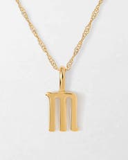 Edge of Ember Solid Gold Initial Necklace