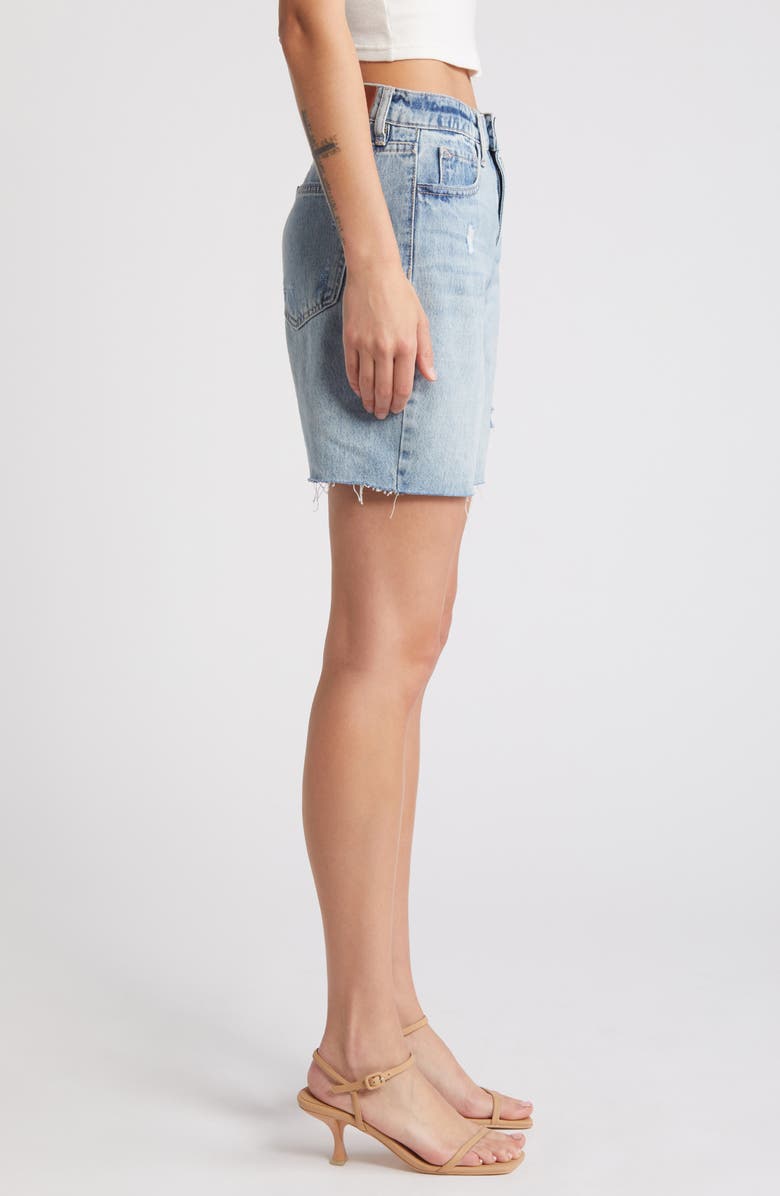 HIDDEN JEANS Raw Hem Denim Bermuda Shorts, Alternate, color, Light Wash