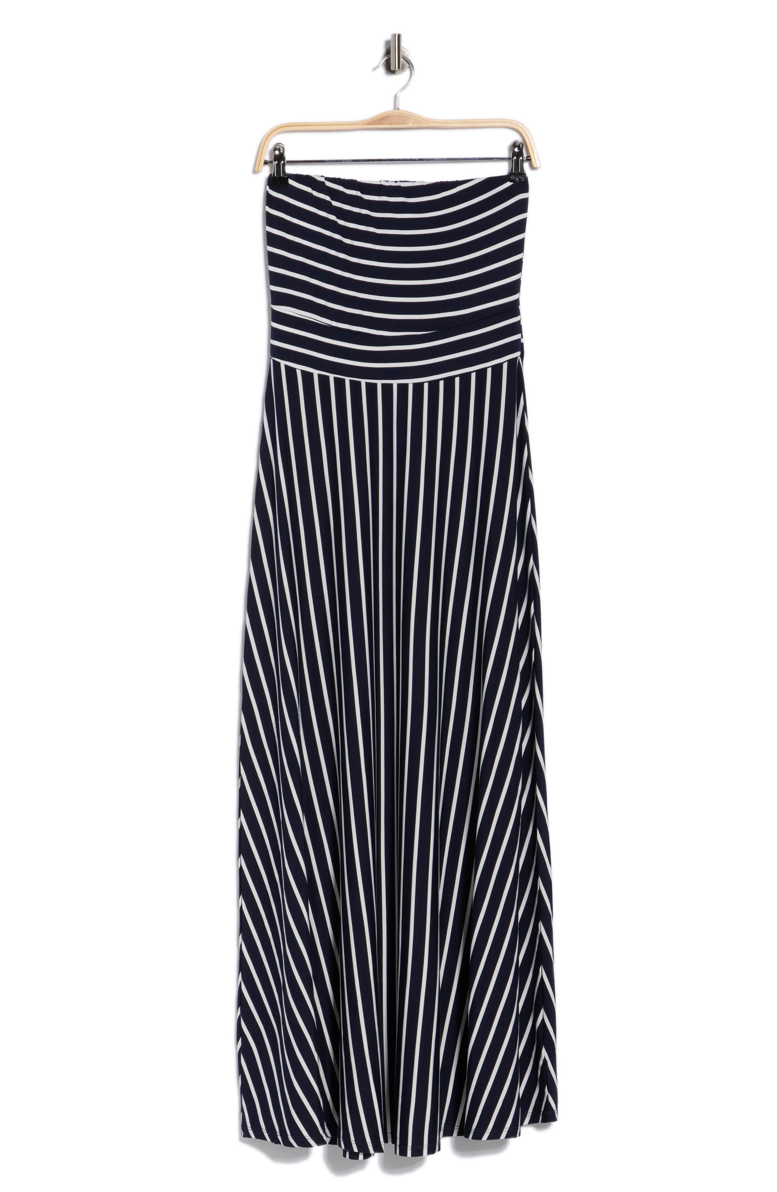 WEST K EI Striped Strapless Maxi Dress
