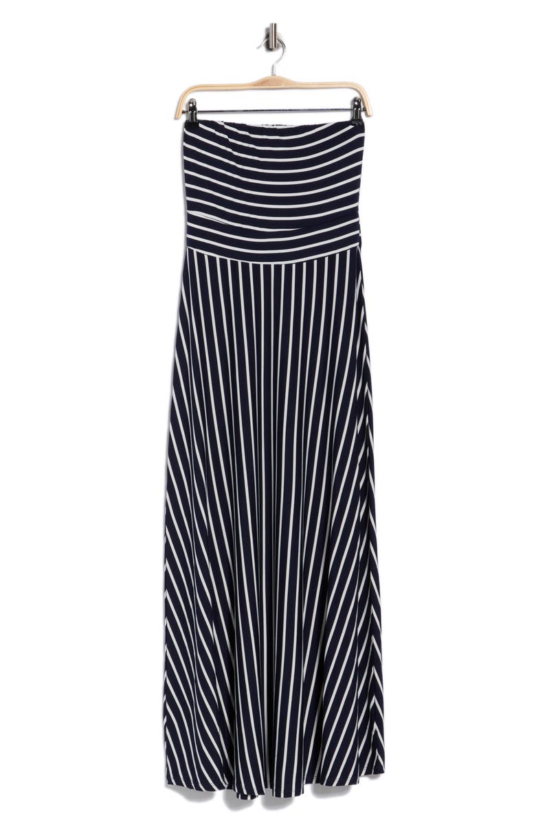 WEST K EI Striped Strapless Maxi Dress, Main, color, Navy Stripe