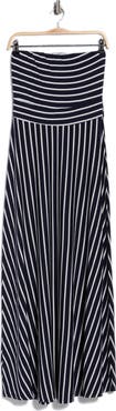 WEST K EI Striped Strapless Maxi Dress