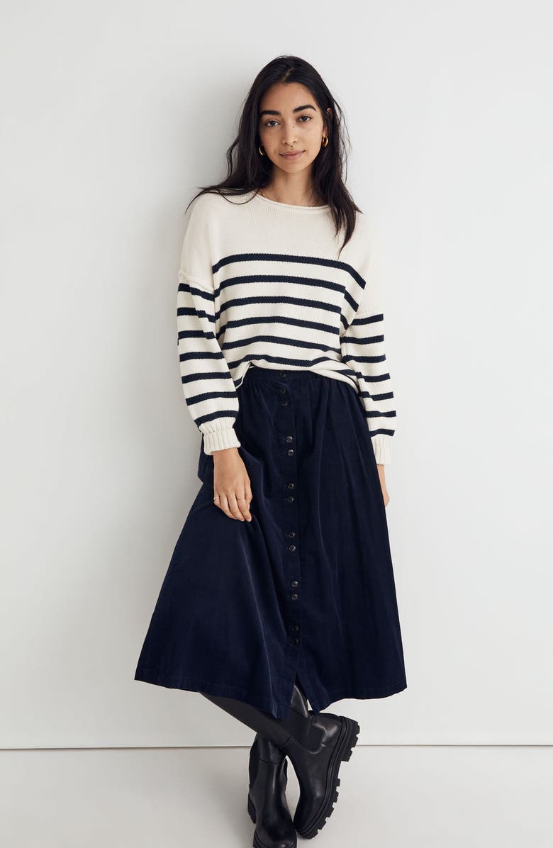 Madewell Conway Stripe Pullover Sweater, Alternate, color,