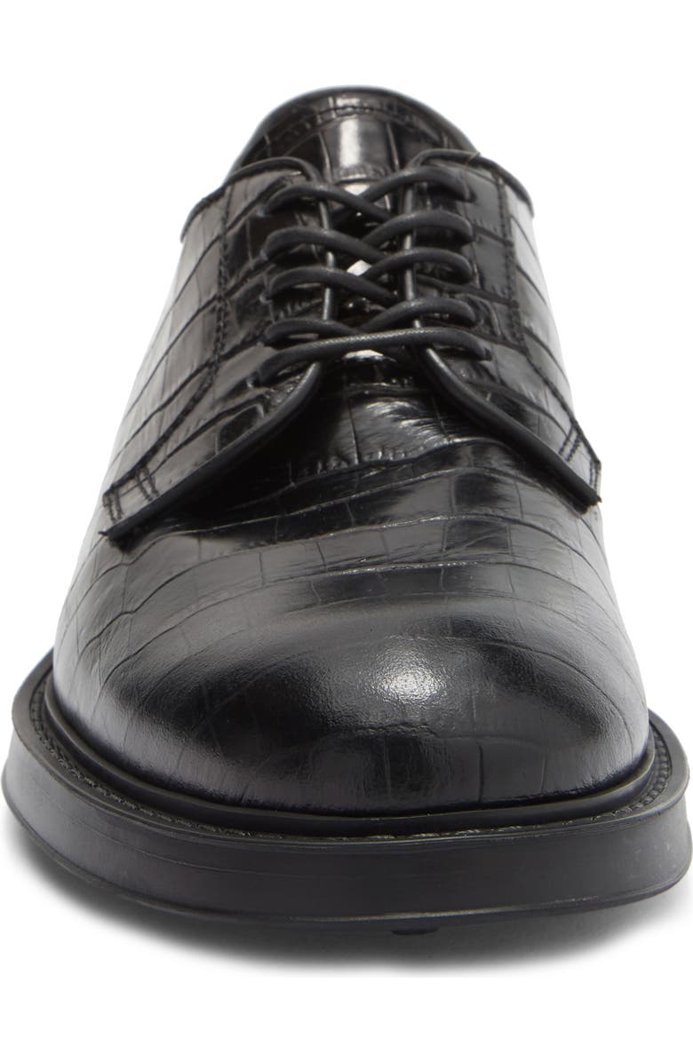 Roberto Cavalli Croc Embossed Plain Toe Derby, Alternate, color, Black Print Cocco