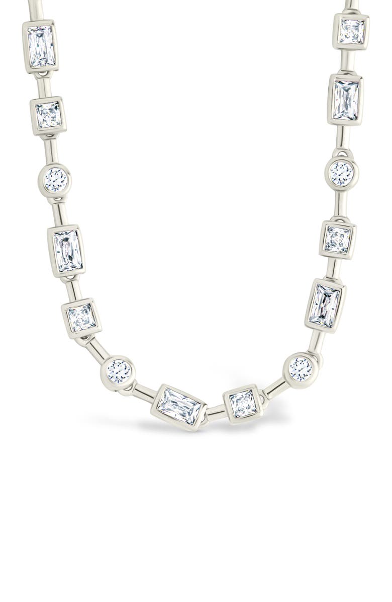 Sterling Forever Camden Slide Tennis Necklace, Main, color, Silver