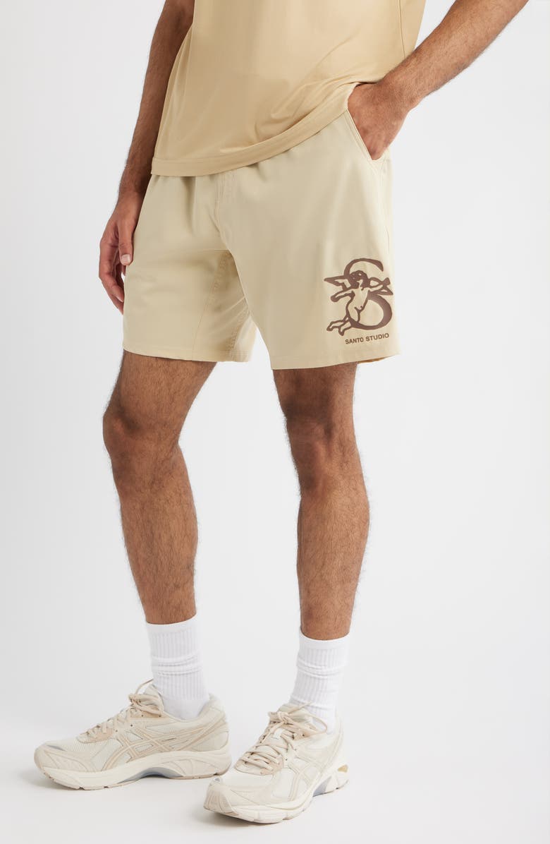 SANTO STUDIO Tempo Angel Tech Shorts, Alternate, color, Calm Brown