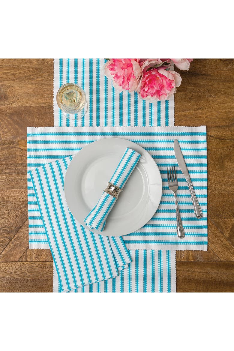 Ticking Stripe Cotton Kitchen Towel, Alternate, color, Blue