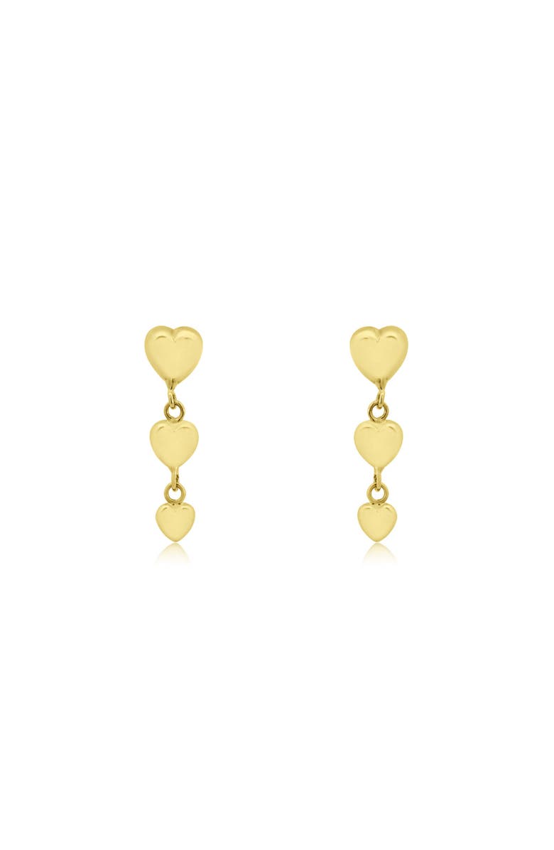 The Lovery Fine Jewelry Gold Heart Dangle Screw Back Earrings, Alternate, color, Gold