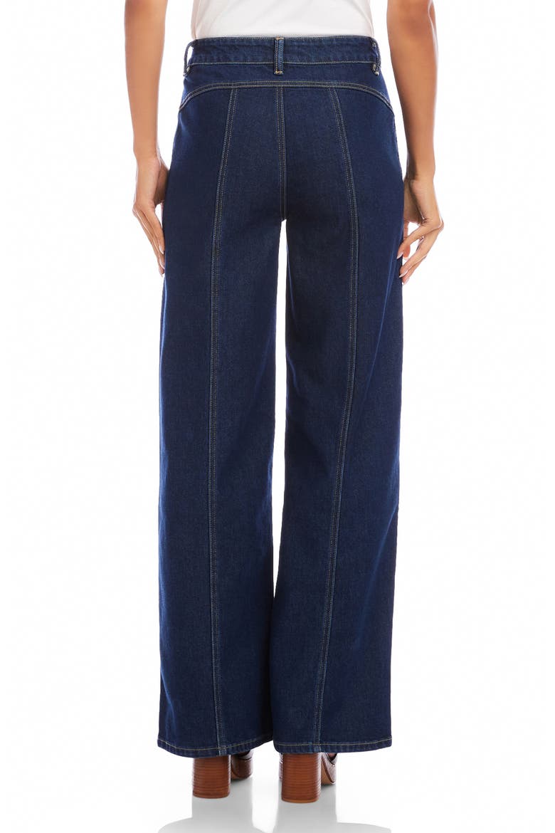 Seam Detail High Waist Wide Leg Trouser Jeans, Alternate, color, INDIGO
