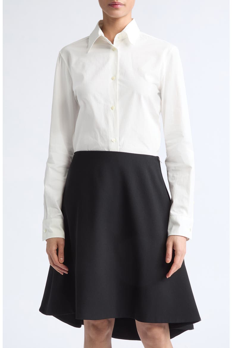 Cutout Back Long Sleeve Cotton Shirt, Main, color, SEASHELL