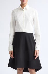 Jil Sander Cutout Back Long Sleeve Cotton Shirt