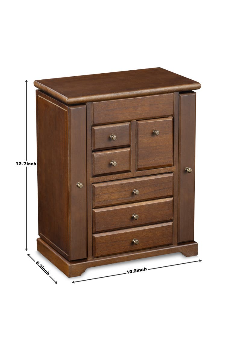 Tabletop Wooden Jewelry Armoire, Alternate, color, Walnut