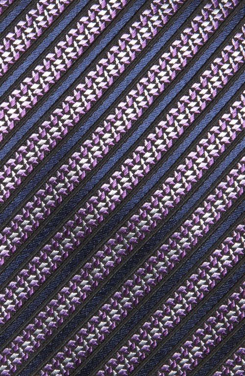 Zegna Ties Stripe Mulberry Silk Tie In Purple