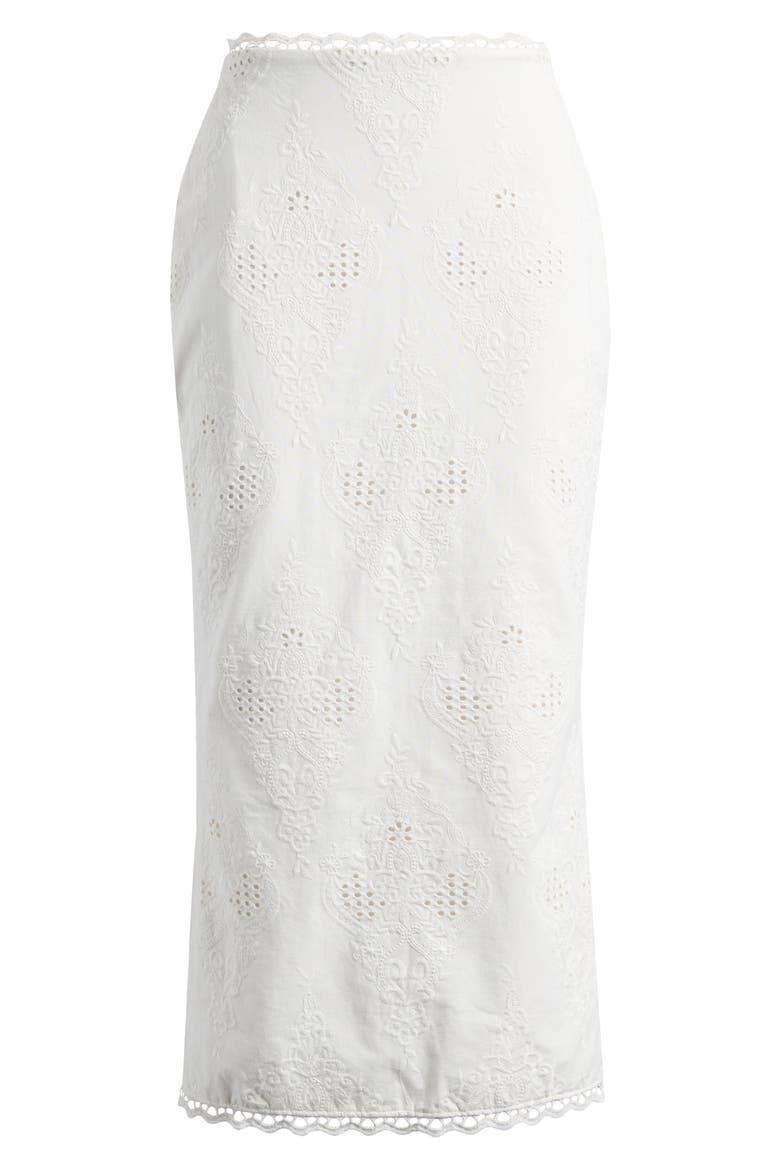 Antonie Cotton Broderie Anglaise Skirt, Alternate, color, WHITE